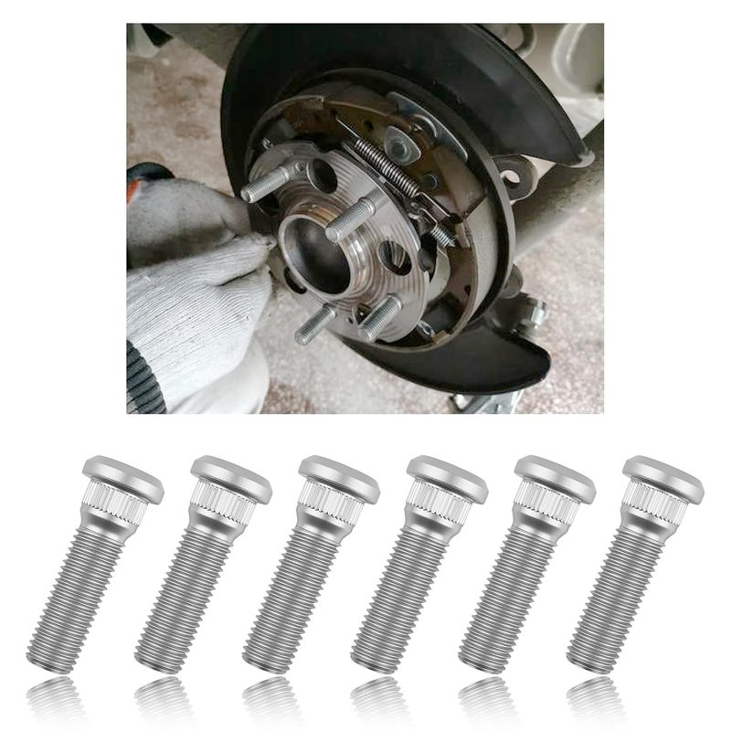 Figpade 6PCS Trailer UNF 1/2 20 Wheel Studs,Heavy Duty Wheel Bolts Load 2000-7000 lb Axles with Length 2.11"/Spline Diameter 0.56"/Stud Head 0.73",Professional Wheels Lug Studs - Image 1